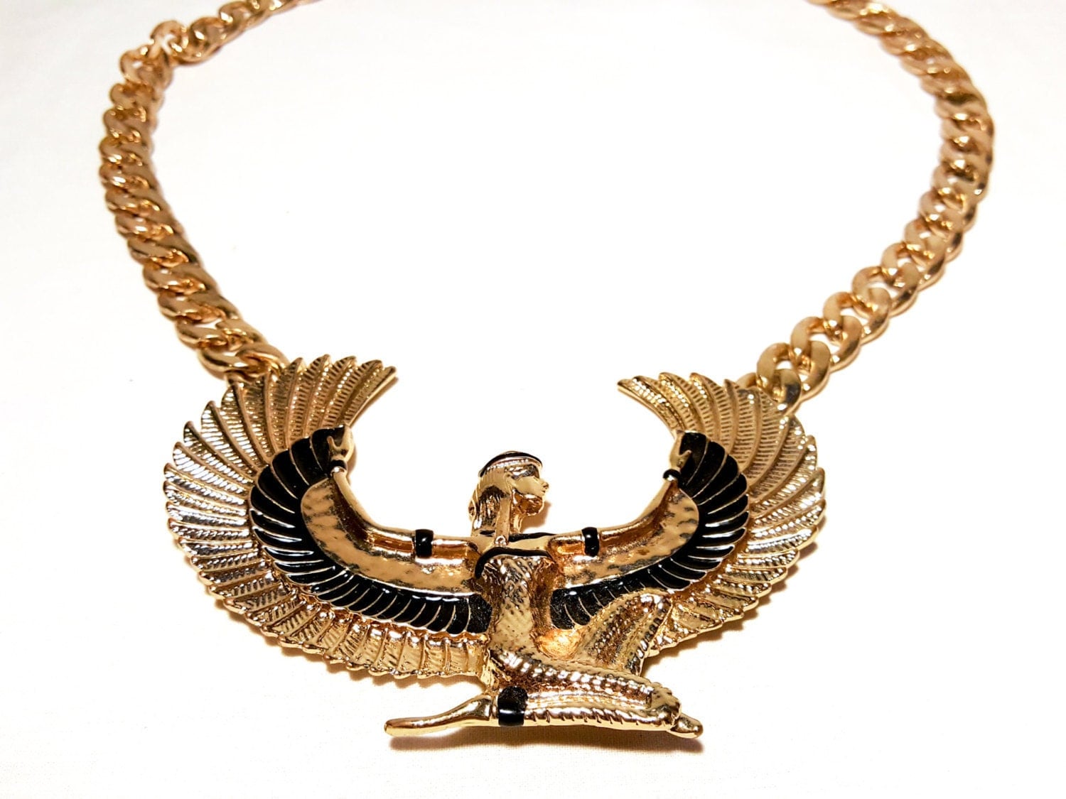 Women's Phoenix Necklace Golden Retro Phoenix by MaxTheFirst
