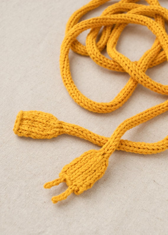 Items similar to MADE TO ORDER Knitted Power Cord Yellow Geek