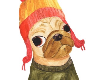 Jayne Cobb, Jayne Hat, Pug Print, Firefly Serenity, Serenity Art, Joss Whedon,Firefly Poster,Pug Art,Gifts for Him,Browncoat,Gifts for Geeks