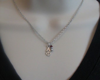 Lavaliere Necklace Alpha Phi Sorority Colors Bead Dangle OFFICIALLY LICENSED