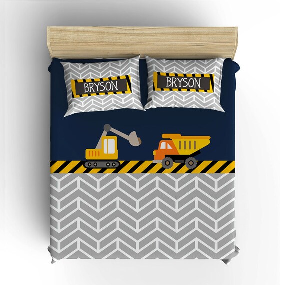 Construction BEDDING Comforter Boy Duvet Cover Dump Truck