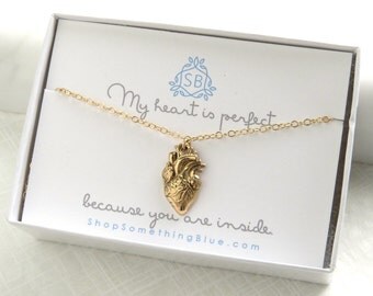 Love Gift • Anatomical Heart Necklace • Love Necklace • Sweetheart Gift • Lover Gift • Valentine • My Heart Is Perfect