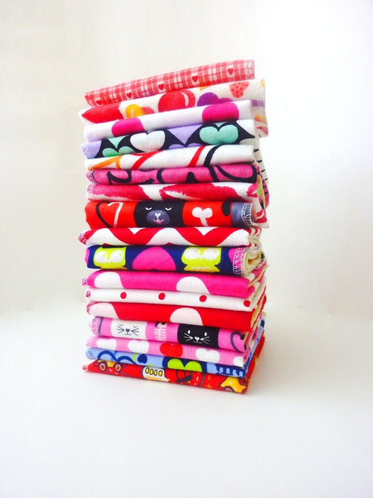 5 or 10 Valentine Cloth Napkins Kids Valentines Napkins