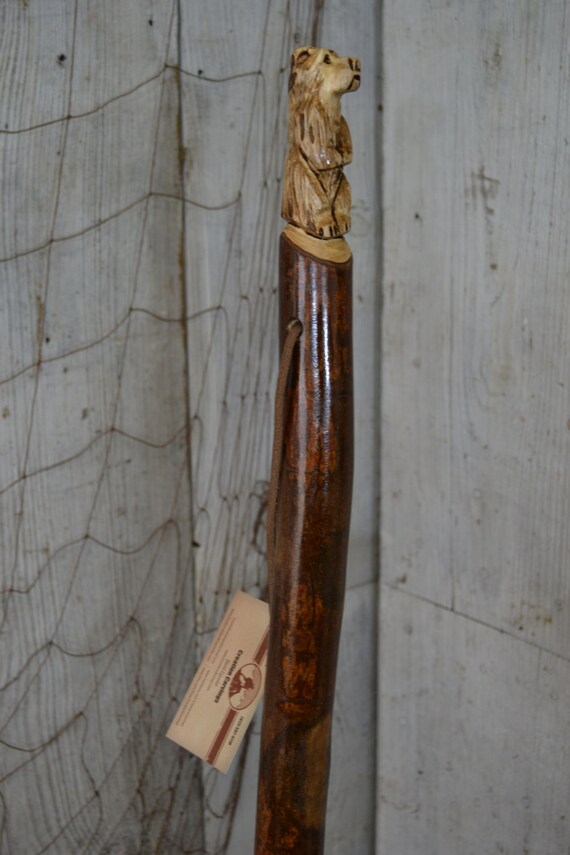 Bear Walking Stick Grizzly Carving Hand Carved Walking