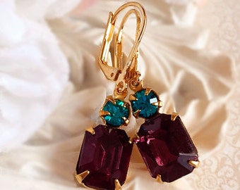 Art Deco Earrings - Best Jewelry Gift - Amethyst Earrings - Bridesmaid Gifts - Victorian Earrings - Dainty Earrings - REGENCY Amethyst