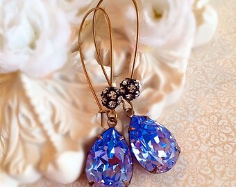 Tanzanite Earrings - Best Bridesmaid Gifts - Lavender Earrings - Swarovski Crystal Earrings - Bridesmaid Earrings - COVET Tanzanite