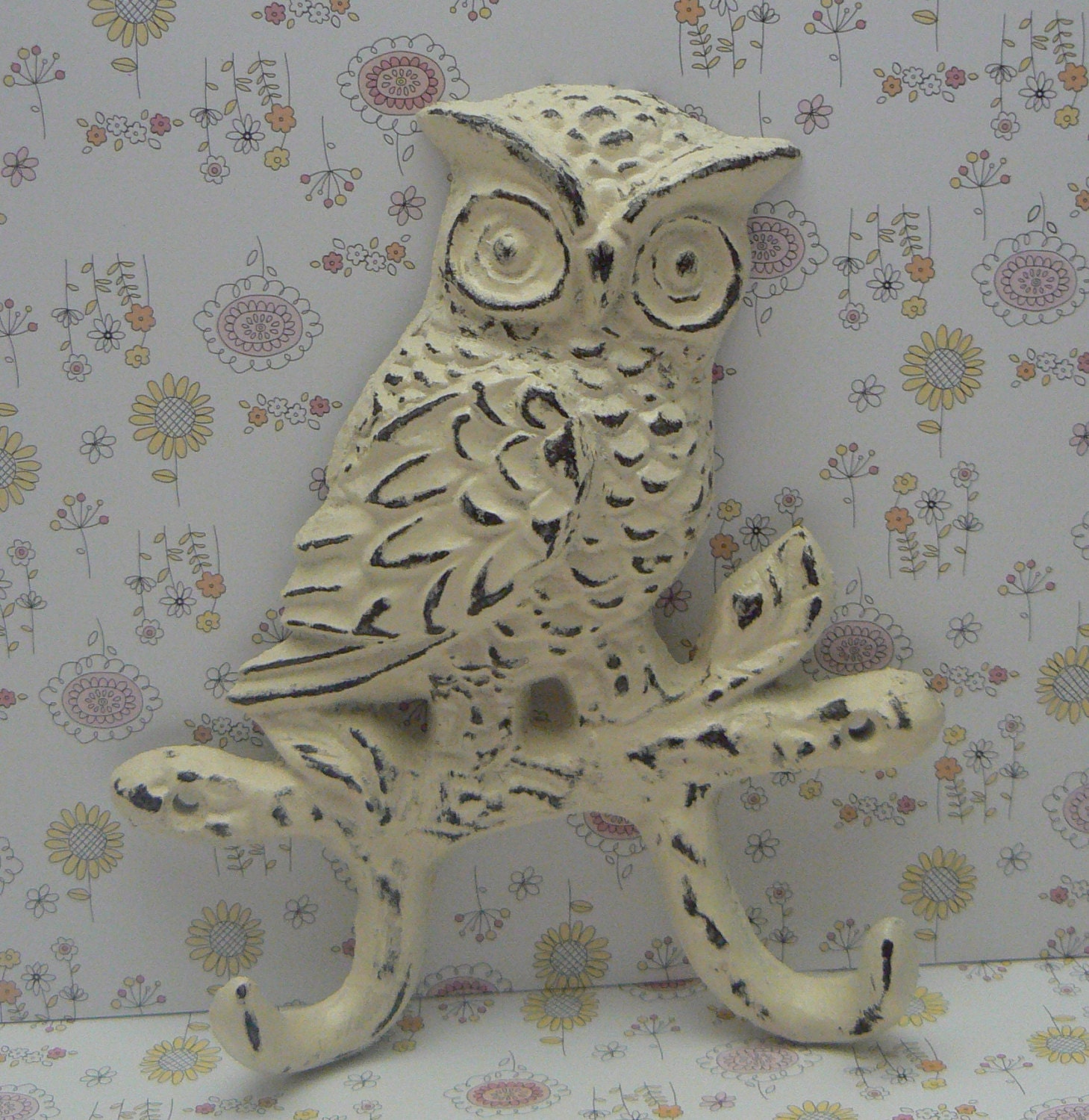 owl double hook shabby elegance cottage chic wall decor cream owl double hook shabby elegance cottage chic wall decor cream