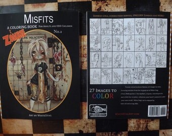 Zombie Adult Coloring book Misfits fantasy lowbrow art big eye girls