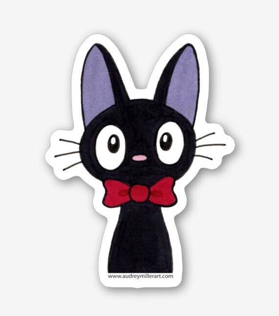 Jiji Black Cat Sticker Die Cut Vinyl Weather Resistant