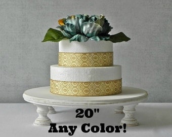 20 Rustic Cake Stand ANY COLOR Round Cupcake Whitewash Vintage Wedding Decor E 20 Rustic Cake Stand ANY COLOR Round Cupcake Whitewash Vintage Wedding Decor E