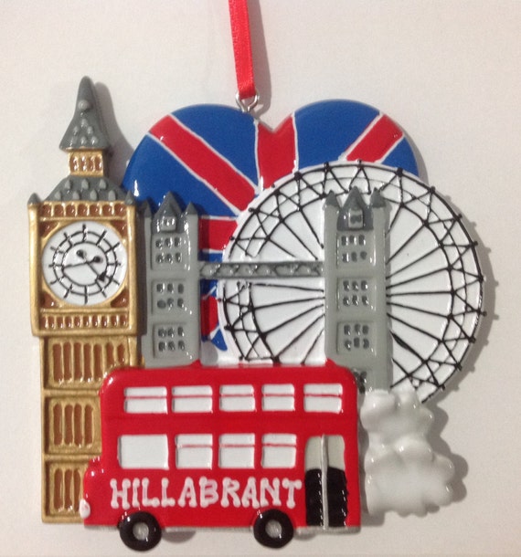 Personalized Britain, London Travel Ornament- Wedding favor, Christmas ...