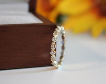 Diamond eternity band, 14K gold matching wedding band, yellow gold eternity diamond band