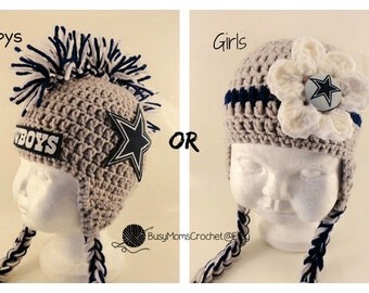 Handmade baby crochet Dallas Cowboys inspired HAT ONLY, boy or girl style available, football hat, handmade, newborn to child