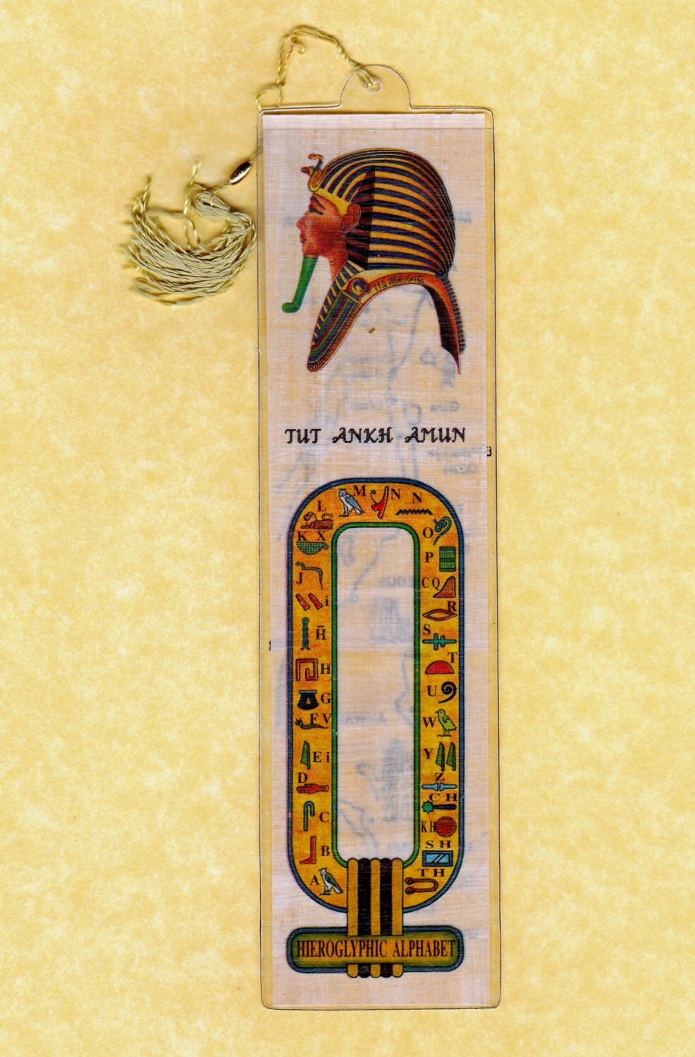 king tut egyptian papyrus bookmark high quality print on