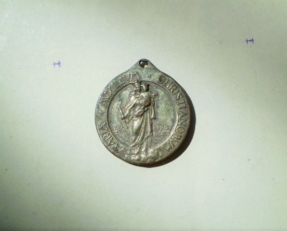 Maria Auxilium Christianorum Vintage Medal or Pendant