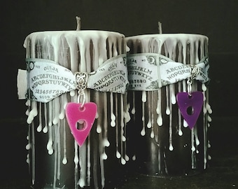 Ouija board candle, witchcraft, Occult gift, horror home decor, ouija board planchette, Divination, pastel goth, Kawaii goth, black metal,