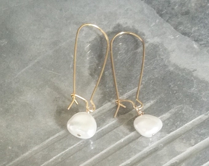 Pearl Earrings, Pearl Hoop Earrings, Gold Pearl Hoop Earrings, Pearl Hoops, Gold Pearl Hoops, Hoop Earrings, Gold Hoops