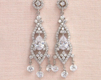 Crystal Bridal earrings Wedding jewelry Swarovski Crystal