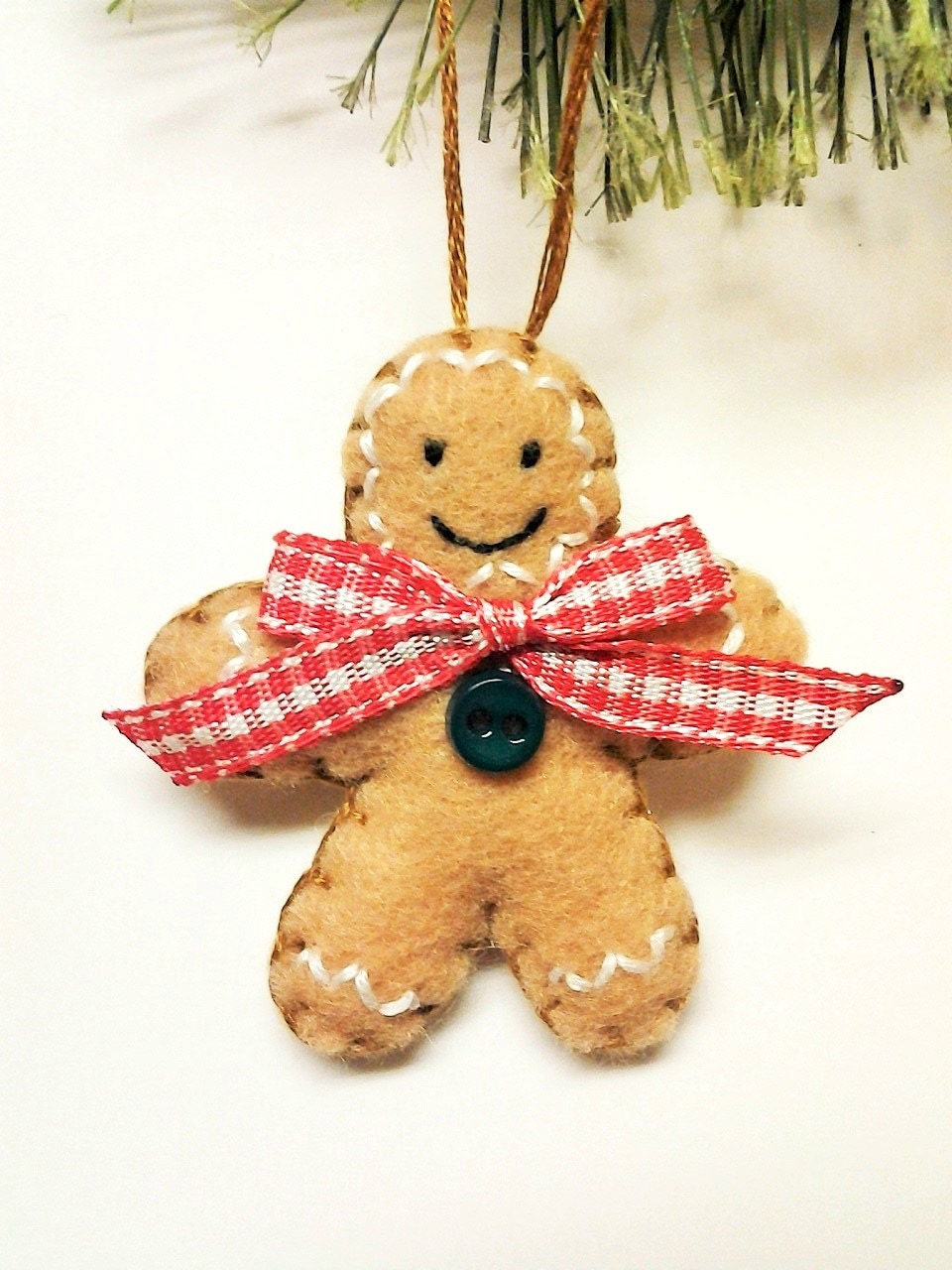 Felt Gingerbread Man ornament Gingerbread by BeckyLynnCreations