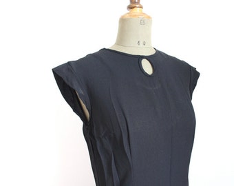 1950s LITTLE BLACK DRESS // Black 50s Dress //