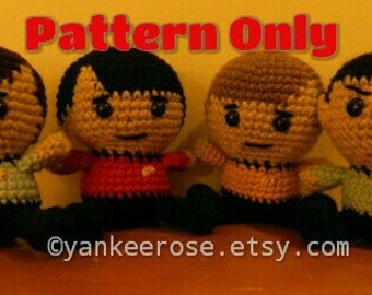 Star Trek Amigurumi Doll Patterns - Set I Spock, Kirk, Bones & Scotty