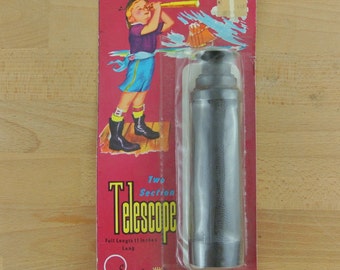 Vintage Toy Telescope | Two Section Child's Telescope | Unused / New on Card | 11 Inches | 1960's Hong Kong