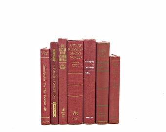 Wine Decorative Books, Old Books, Book Set, Old Books for by color, Wedding Centerpiece Decor, y, Interior Design