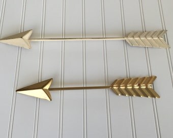 Wall Arrow - Gallery Wall -Cream Distressed Arrow - Arrow Wall Decor - Arrow Decor - Nursery Decor -Gold -Metal Wall Art