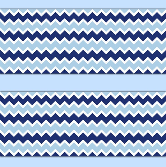 NAVY BLUE CHEVRON Wallpaper Border Wall Art Decal Boy Nursery