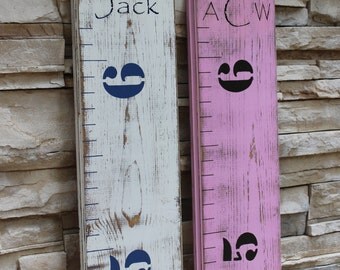 Personalized Growth Chart Ruler With Engraved Name - Weathered