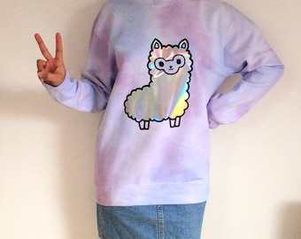 Galaxy tie dye alpaca jumper - Kawaii Pastel