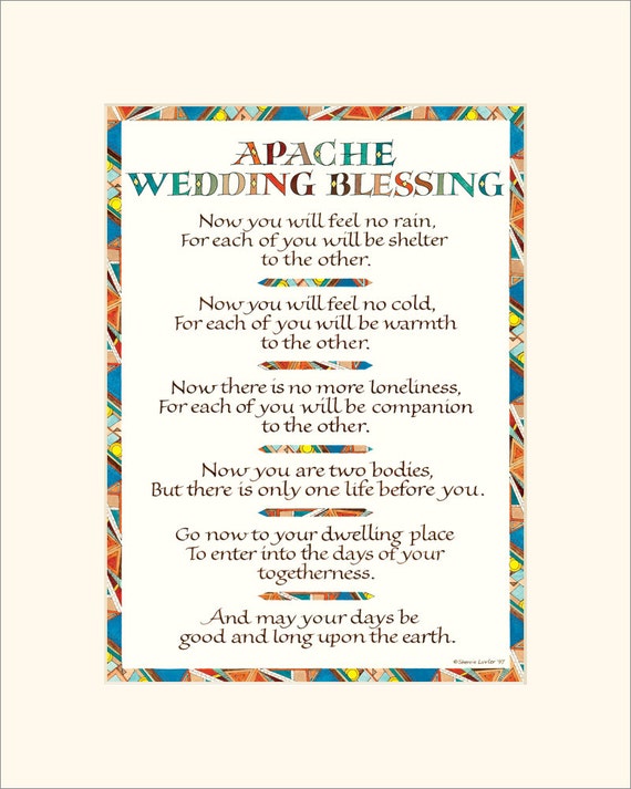 8x10 Apache Wedding Blessing print wedding blessing