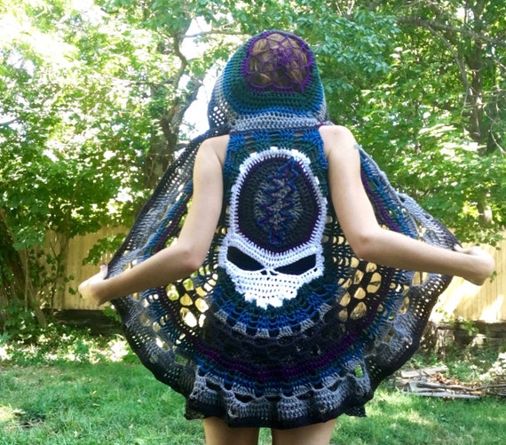 Grateful Dead Vest Custom Crochet Steal Your Face Festival