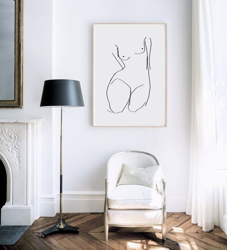 Female Form Illustration Art Print Home Decor Minimal Home