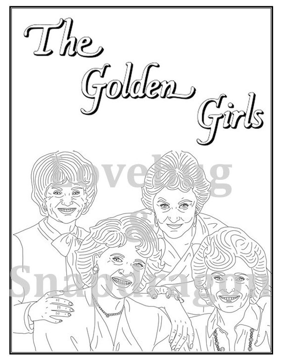 Golden Girls Coloring Book Instant Printable Digital File