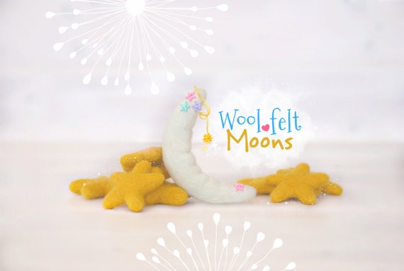 Wool Felt Moons Wool Felt Moons Large Felt Moon Small