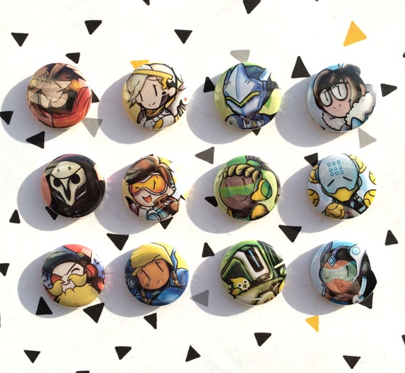 Pin button set Overwatch Heroes by Iambleu on Etsy