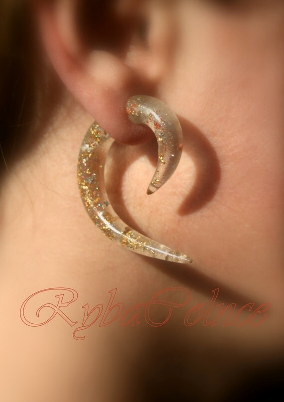Items similar to Fake ear gauge / Faux gauge/Gauge earrings / fake