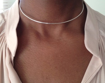 Sterling Silver Choker Necklace Collar Necklace Edgy Necklace Adjustable Necklace UK Shop Mothers Day Gift Birthday Gift