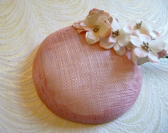 Ballet Pink Fascinator Base Sinamay Smartie Pillbox Button Style for Hats DIY Millinery
