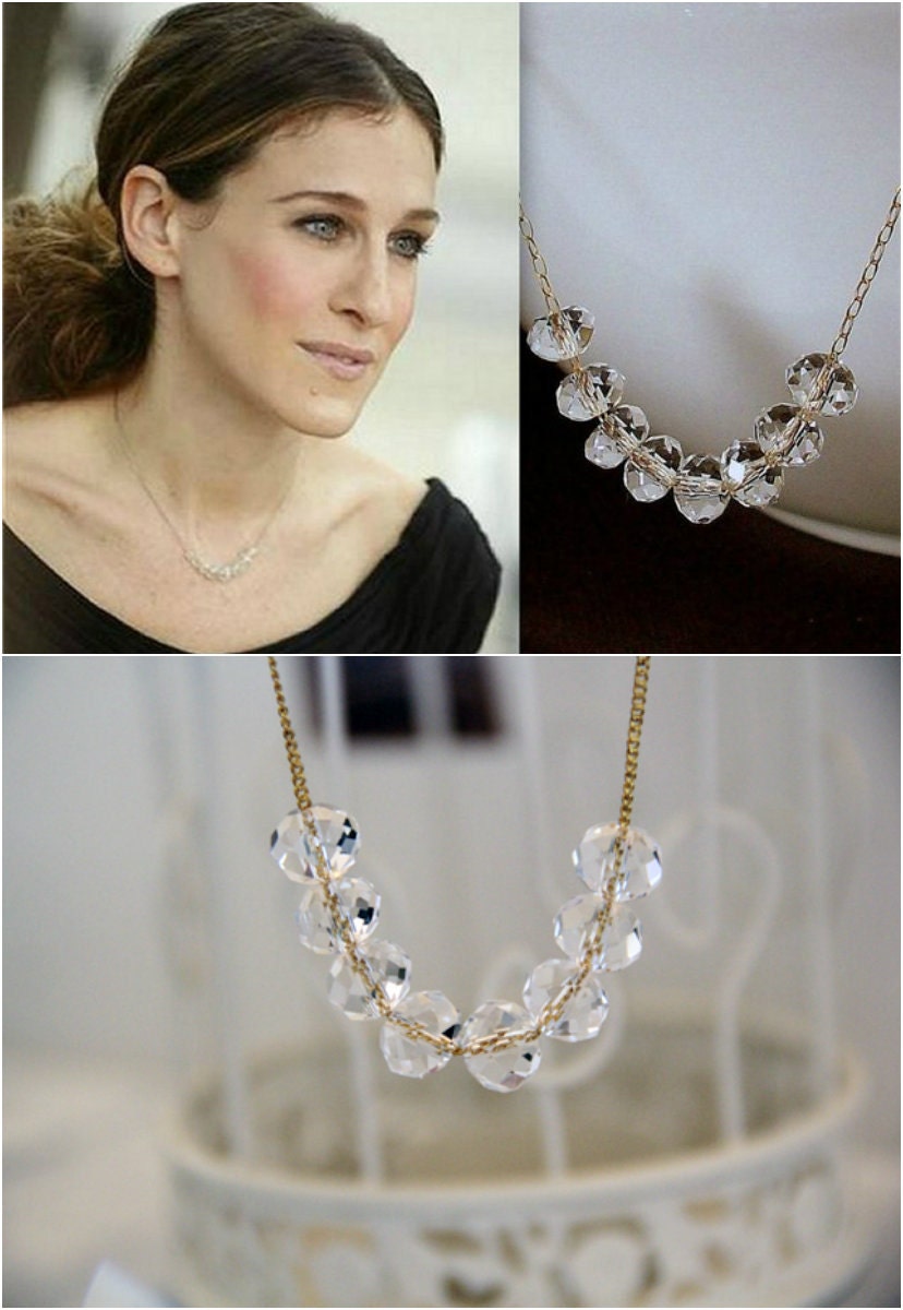 Carrie Bradshaw Jewelry Сrystal Necklace Rhinestone Necklace