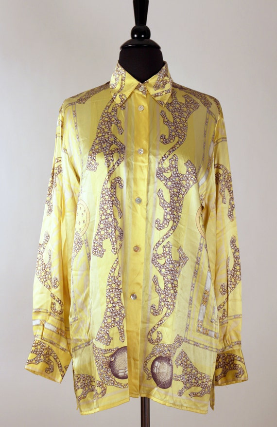 Vintage 1980's Paolo Santini Silk Blouse / Hermes'