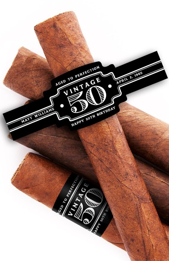 50th Birthday Custom Cigar Bands Birthday Cigar by iCustomLabel