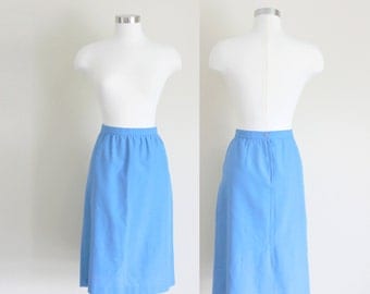 1980s Skirt | Royal Blue Skirt | Midi Skirt | A Line Skirt | Medium