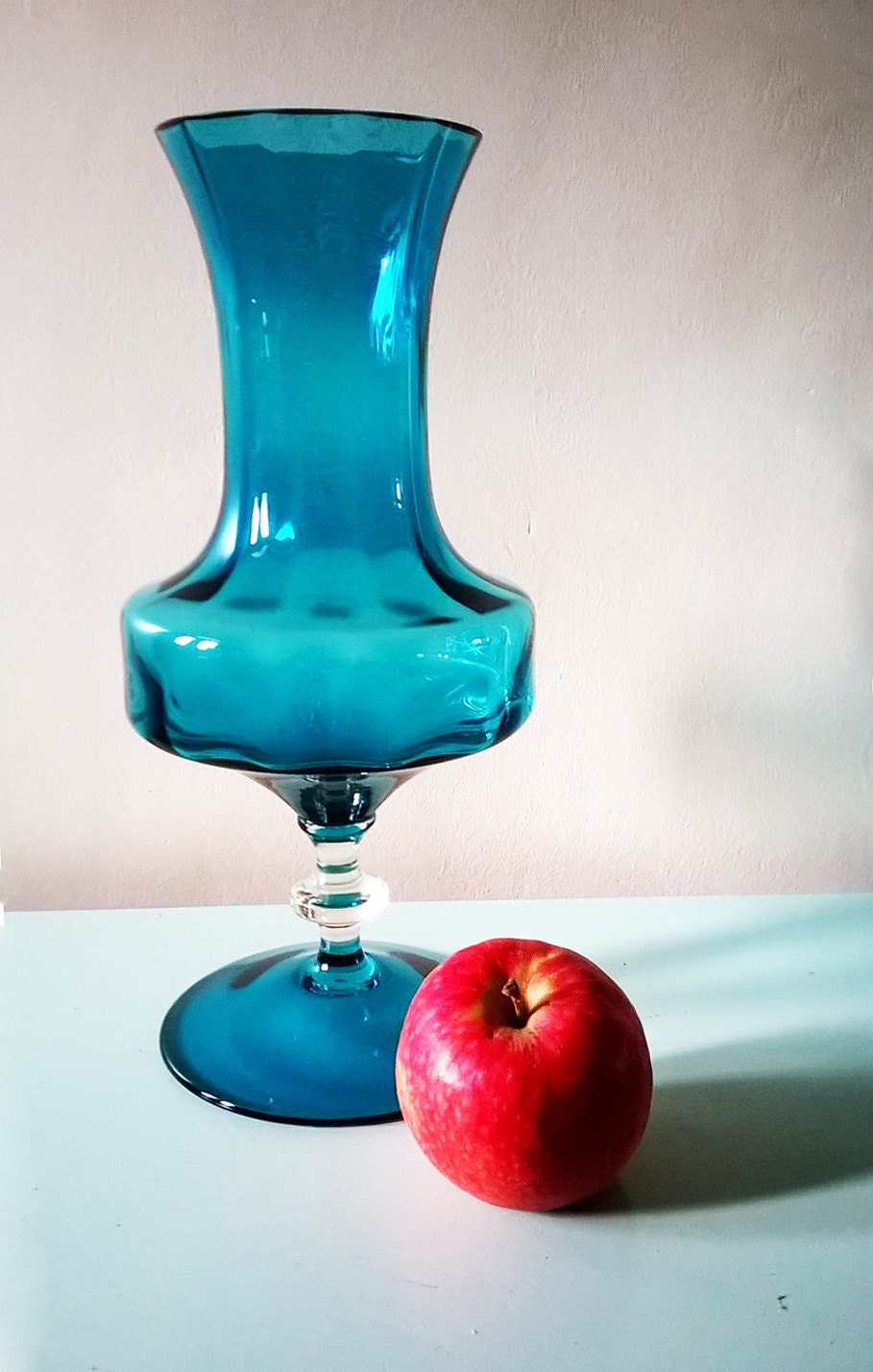 Vintage Italian Optical Glass Vase