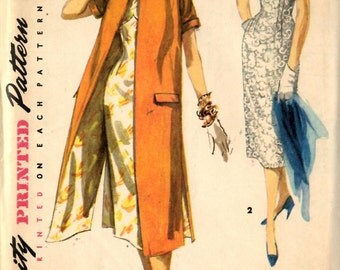 Simplicity 1638 Junior Misses' Dress and Coat Sewing Pattern Chest 32