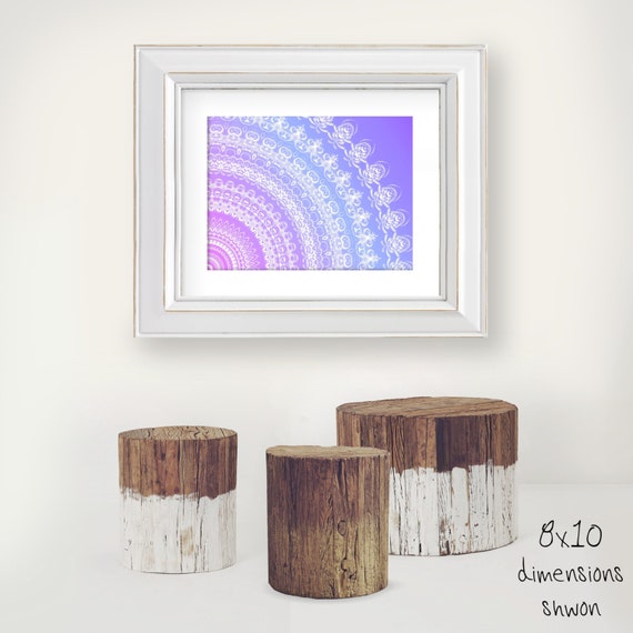 Ombre wall art pink blue purple home decor by FeatherAndIndigo