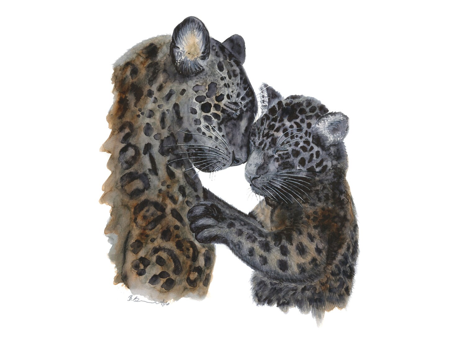 Black Jaguar Painting Jungle Animal Wall Art by TinyToesDesign