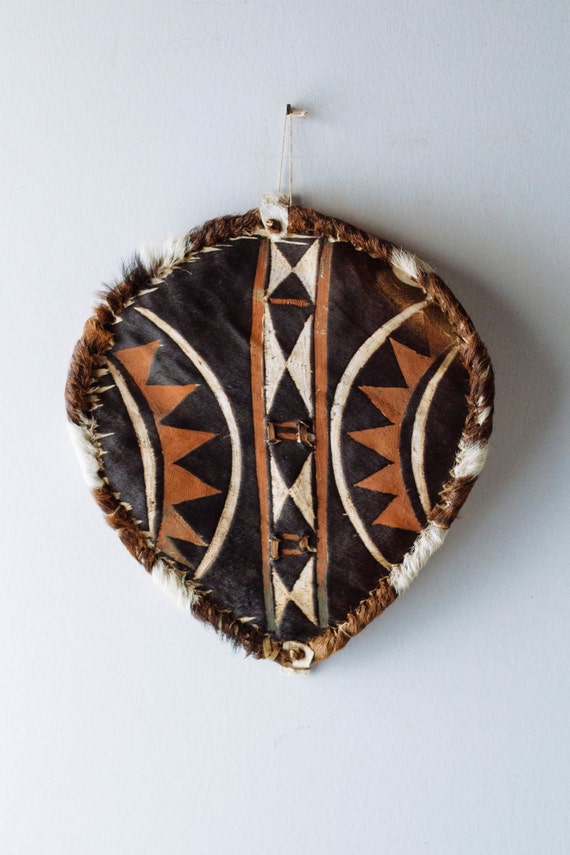 Maasai Goat Skin Shield Handmade Wall Hanging Tribal