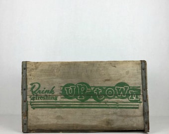 Vintage Wood Crate Uptown Soda Wooden Beverage Crate Rare 1950s Drink Uptown Soda Crate
